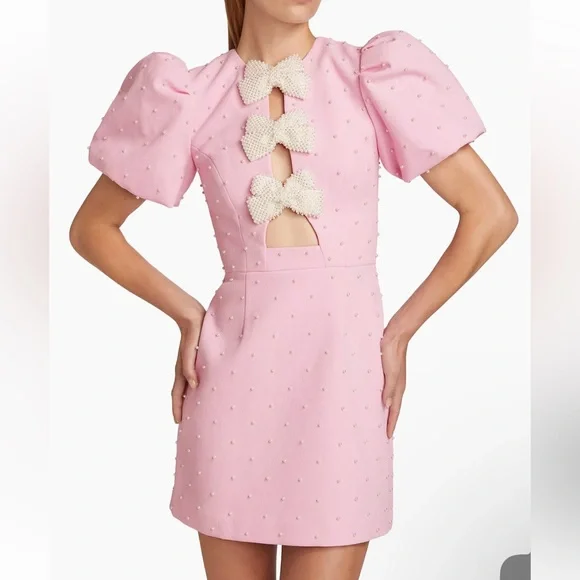 Rebecca Vallance
Veronica Pearl Bow Puff-Sleeve Minidress - Picture 1 of 9